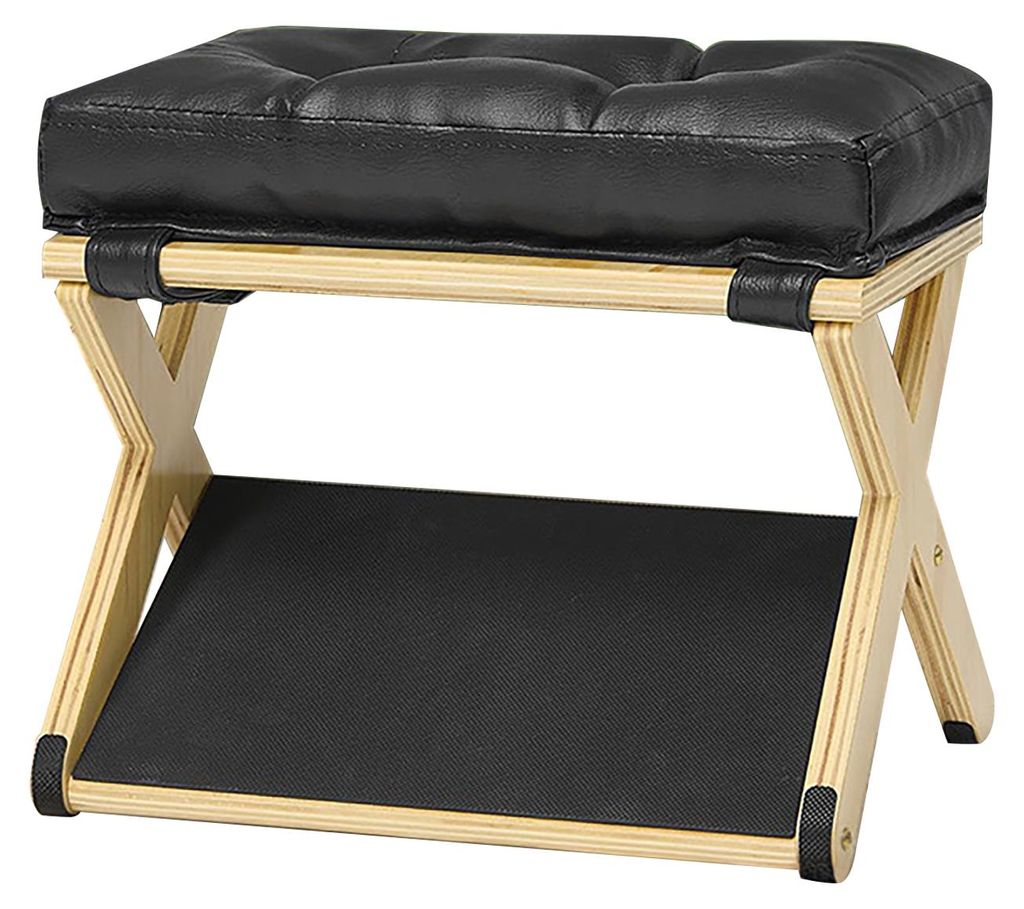 Hölzerne Fußstütze für unter den Schreibtisch mit rutschfester Gummiauflage – Ergonomischer Fußhocker für Homeoffice, Gaming und Arbeitshal...