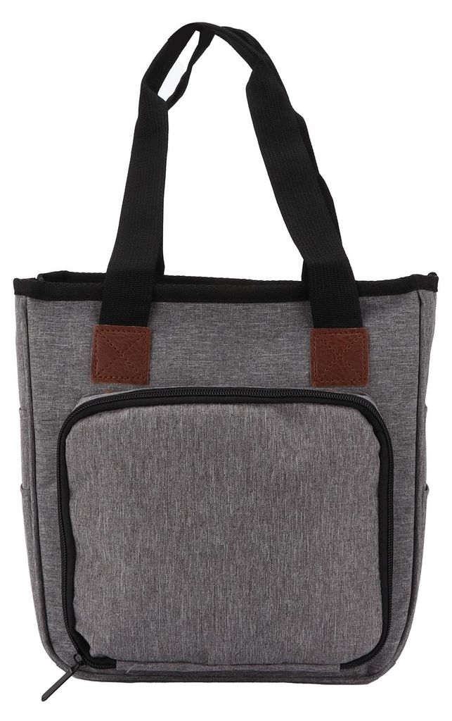 Stricktasche, tragbar, multifunktional, Aufbewahrungstasche aus Oxford-Gewebe für Häkelnadeln, grau