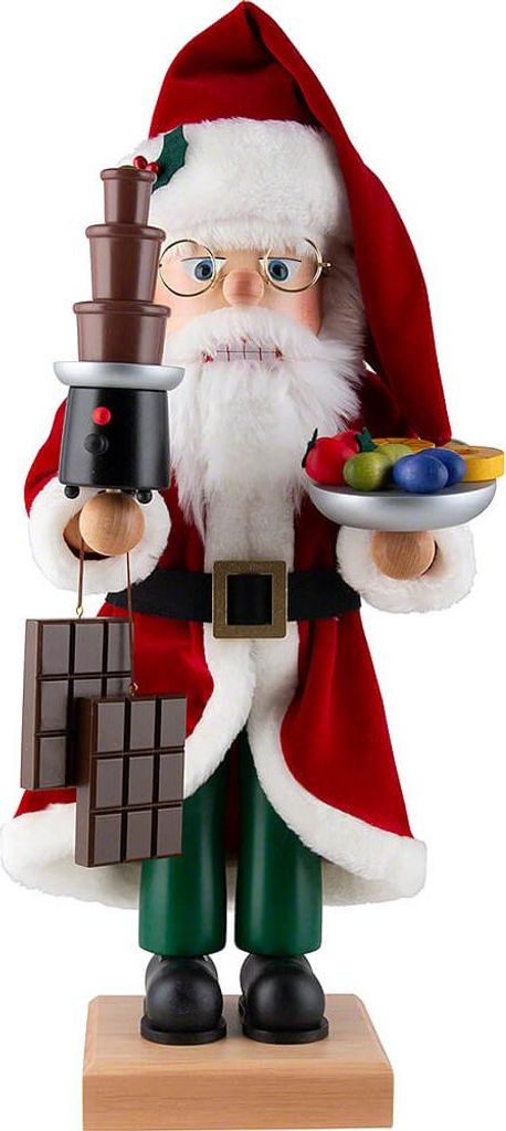 Weihnachtsmann Schokobrunnen (48,5cm) Nussknacker von Produktbild 