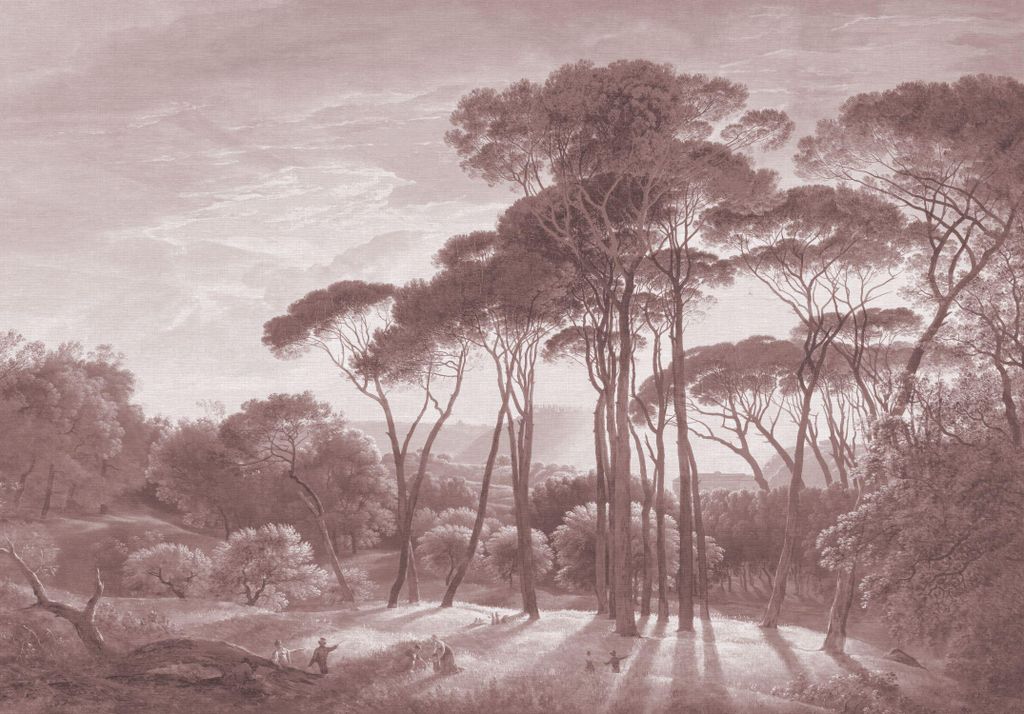 ESTAhome Fototapete italienische Landschaft Burgunderrot 4 x 2.79 m