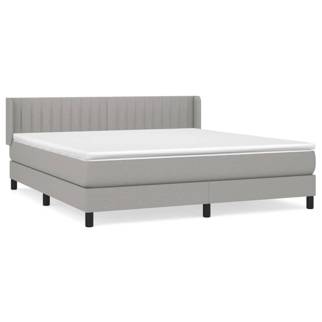 "2026 Aktion"Boxspringbett Modernes/Doppelbett - Polsterbett Erwachsene/r /Kind - mit Matratze Hellgrau 180x200cm Stoff - Klassische Betten NeuMöb...