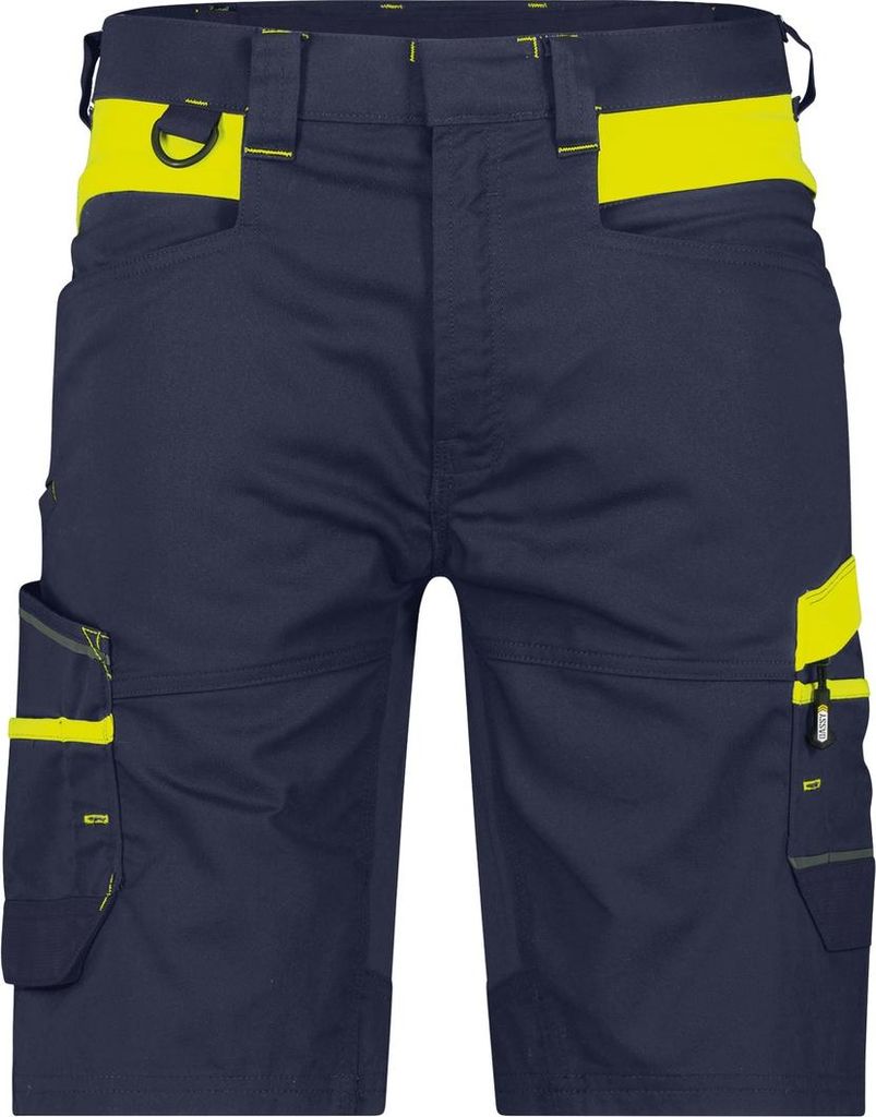 DASSY Manilla Stretch-Arbeitsshorts Nachtblau/Neongelb 63