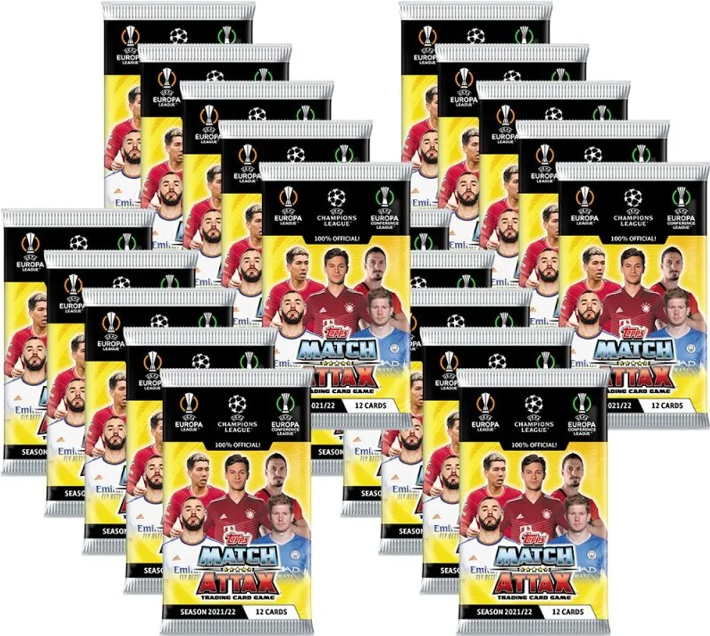 Topps Champions League 2021/22 - Boîte de 20 Boosters Cartes Officielles
