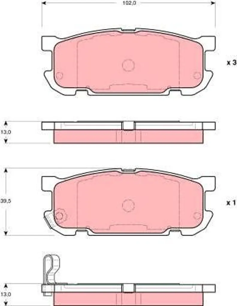 Jeu de plaquettes de frein à disque TRW GDB3303 compatible Mazda MX-5