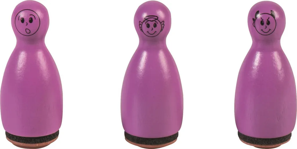 Tampon en bois pour scrapbooking Heyda violet lot de 6 pièces