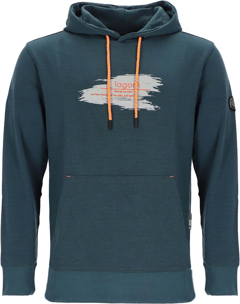 Coastguard Herren Sweathoody mit Frontprint - Modischer Kapuzenpullover mit Kängurutasche in Petrol Größe XL
