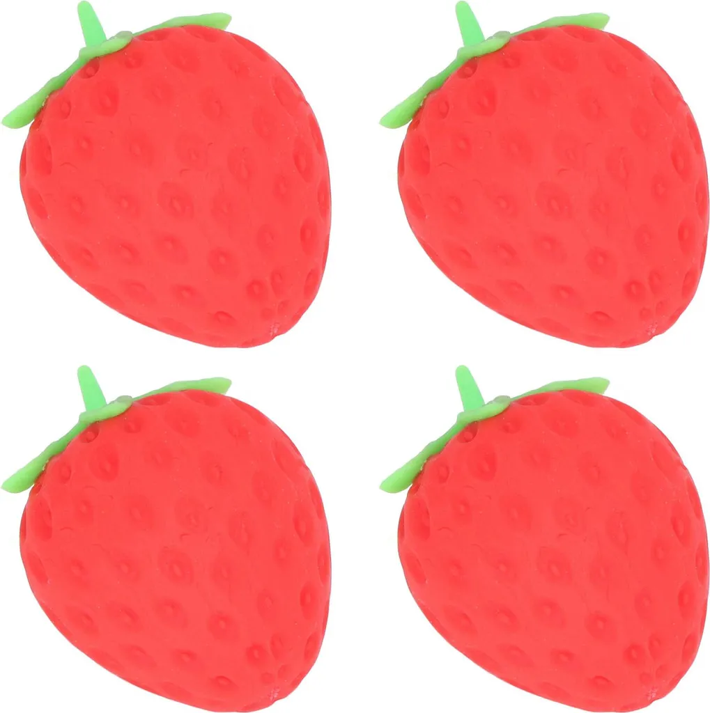 Lot de 12 Jouets Anti-stress Fraise Squishy en Pâte Souple à Presser