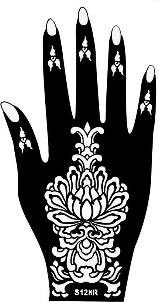 Henna Tattoo Schablone für die Rechte Hand