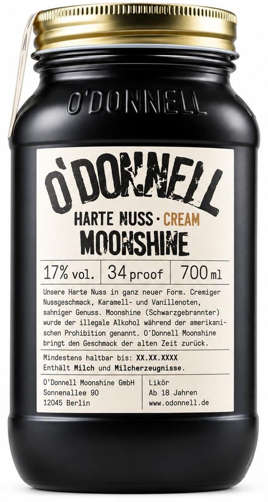 O'Donnell - MOONSHINE Harte Nuss Cream, 700 ml, 17% vol Imagen del producto 
