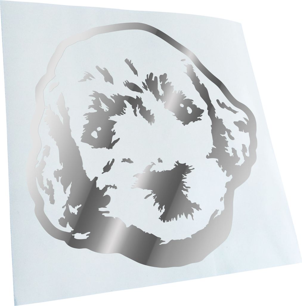 Kiwistar - Autoaufkleber - Golden doodle Hund - Chrom - 60x60cm - Aufkleber für Auto, Laptop, Fahrrad, LKW, Motorrad mehrfarbig JDM Decal Racing