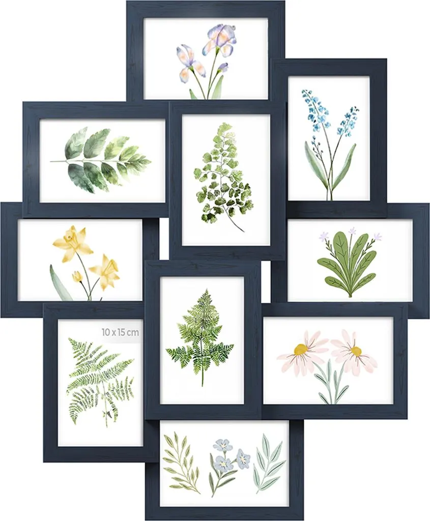 Lot de 10 cadres photo 10x15 cm bleu marine de qualité pour décoration