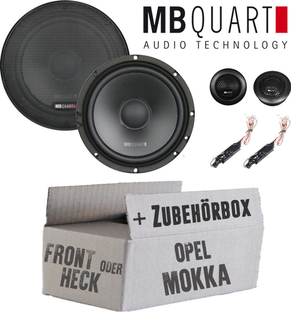 Lautsprecher Boxen MB Quart QS165 - 16,5cm Kompo Auto Einbauzuebehör - Einbauset passend für Opel Mokka - justSOUND