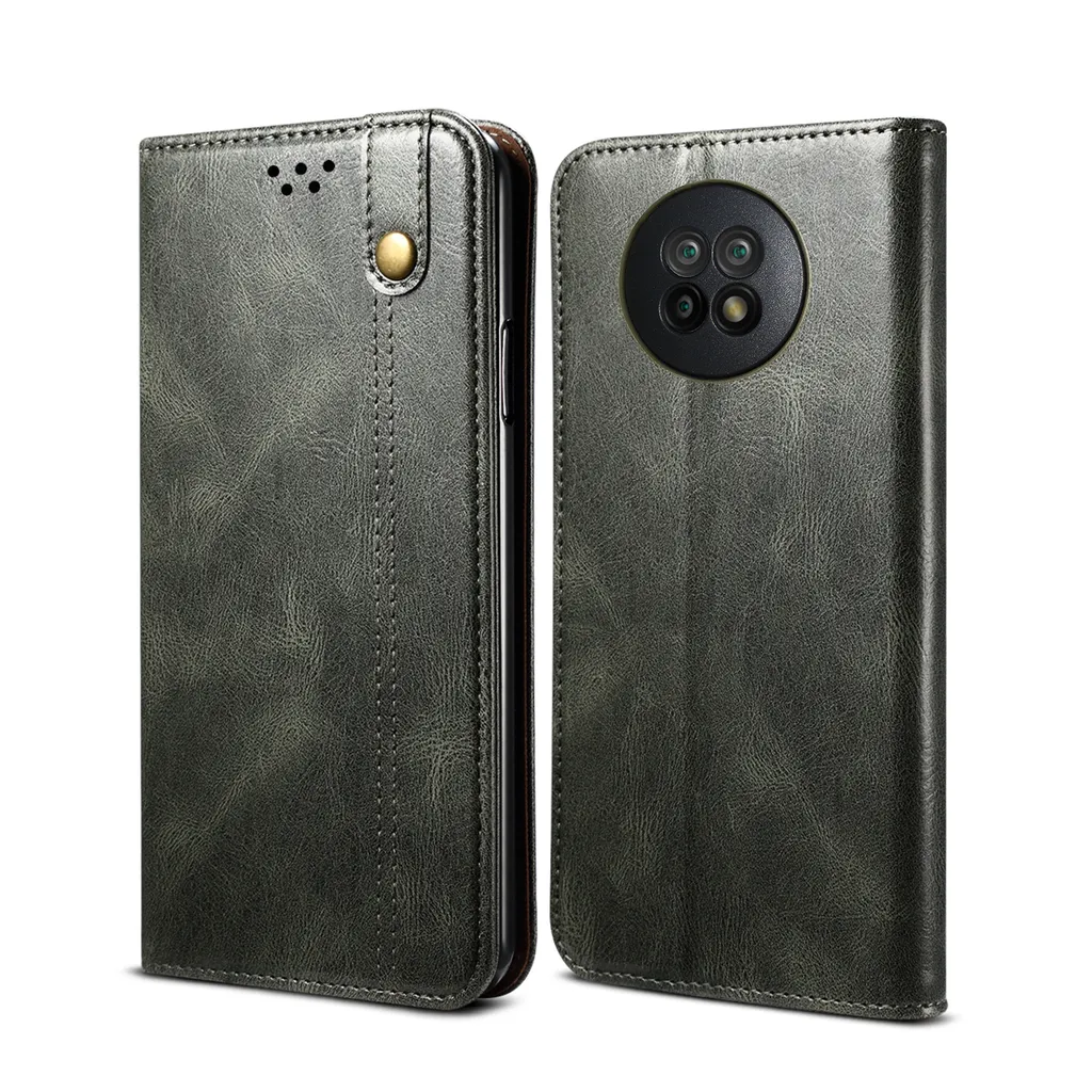 Custodia Xiaomi Redmi Note 9T 5G in Pelle Verde - Cover Wallet Premium