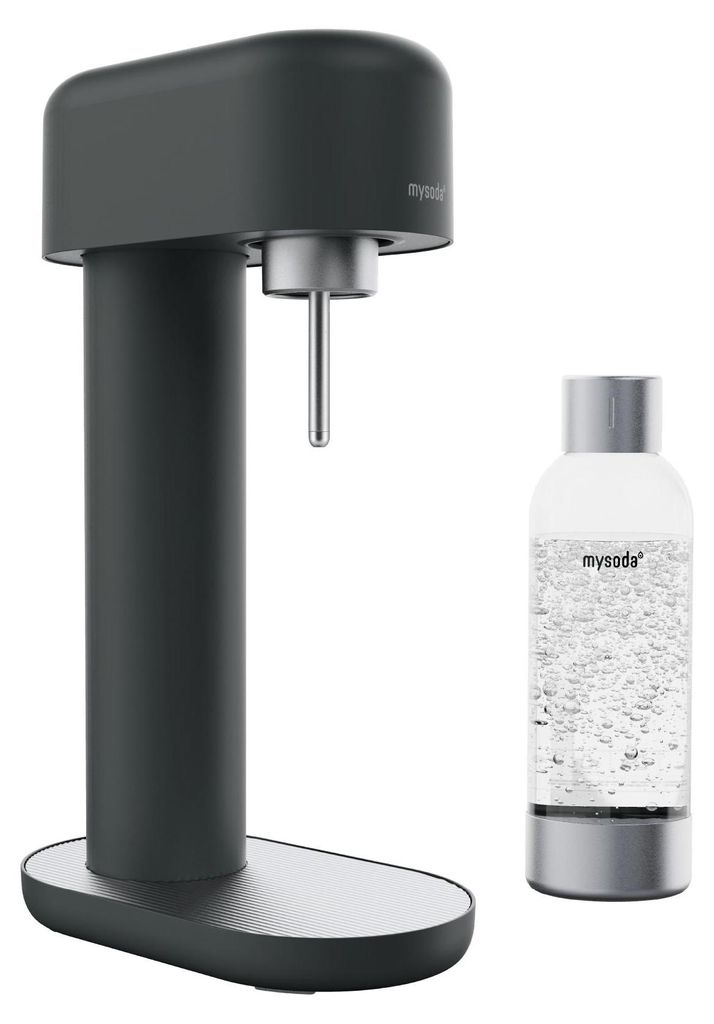 Mysoda Ruby 2,Design- Wassersprudler (Black/Silver) mit 1L Produktbild 