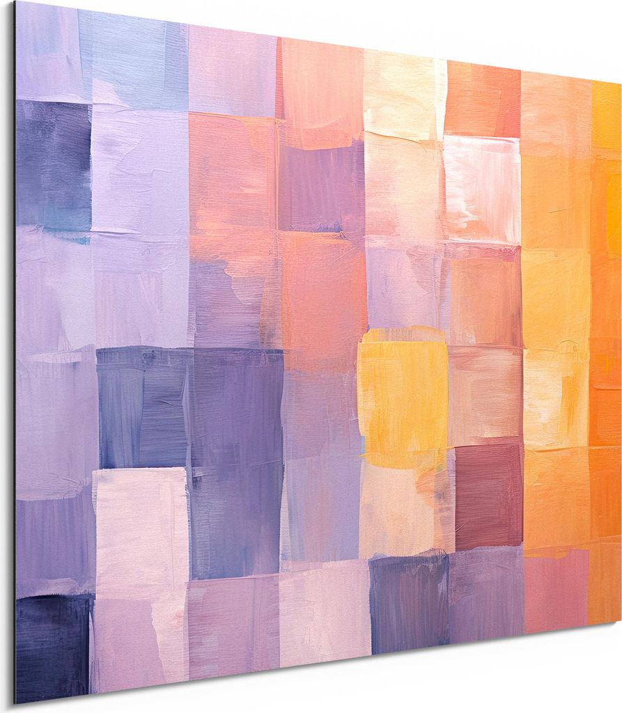 DEQORI Alu-Dibond Bild Weiß 40x30 cm 'Pastellrhythmus' Wandbild Metall dünn Design