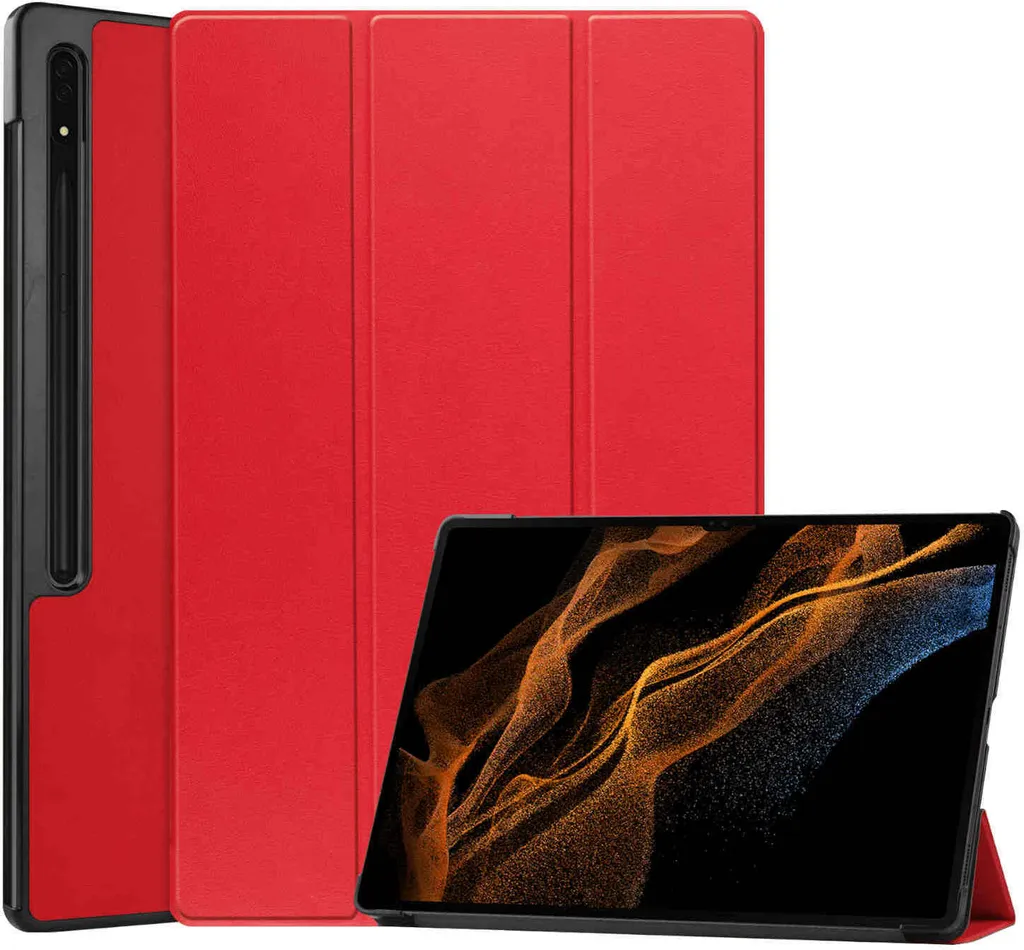 Protezione Totale Rosso per Samsung Tab S8 Ultra - Cover 3-Fold Smart