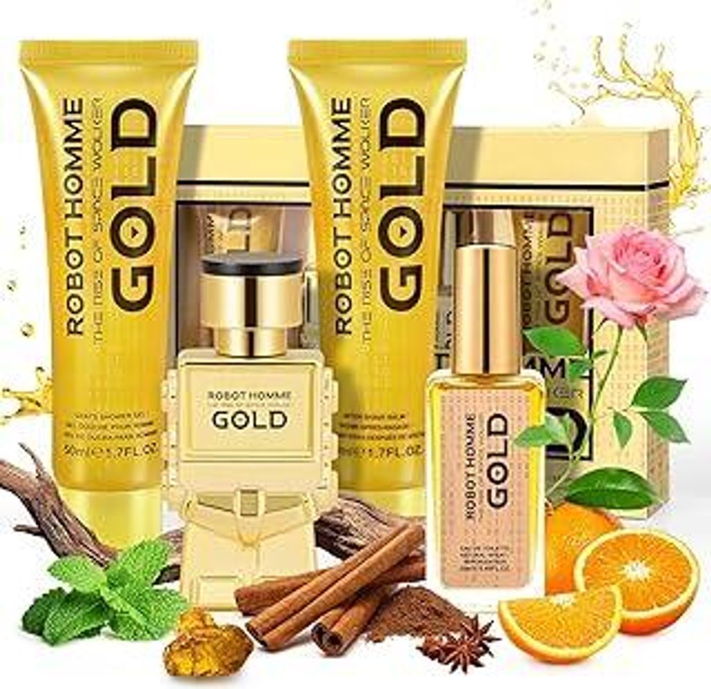 Parfüm Herren Geschenk Set, Männer Geschenksets mit Eau de Toilette,Duschgel und After Shave Balsam,Reisegrößen Herrenparfüm, Lang anhaltender...