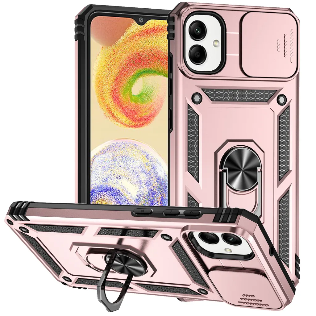 Custodia Antiurto Samsung A05 Rosa per Ragazze con Ring Stand