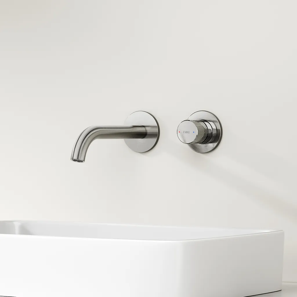Rubinetto Incasso Bagno EMKE Antracite 2 Fori Ottone Orientabile 360°