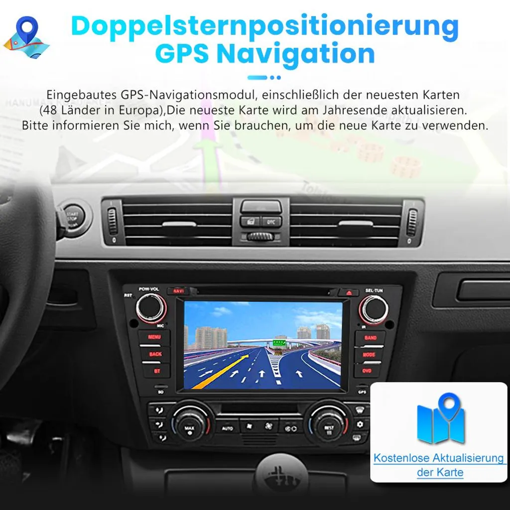 Station Multimédia GPS 7" pour BMW Série 3 E90 à E93 Bluetooth et RDS