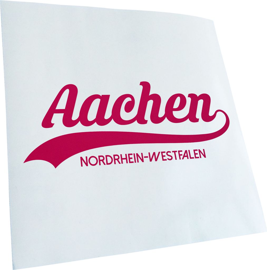 Kiwistar - Autoaufkleber - Aachen Nordrhein-Westfalen - Pink - 50x19cm - Aufkleber für Auto, Laptop, Fahrrad, LKW, Motorrad mehrfarbig JDM Decal R...