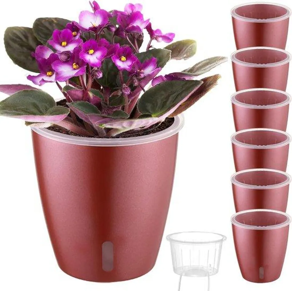 Jardinière d'Intérieur Auto-arrosante 13 cm avec Jauge de Niveau d'Eau