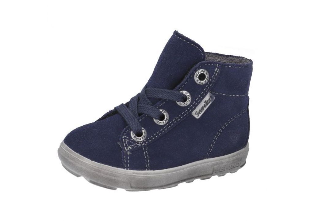 RICOSTA Boots ZAINI von PEPINO für sichere erste Wege Schnürstiefel Rauleder Lammwollfutter Jungen Marine Blau Größe 24