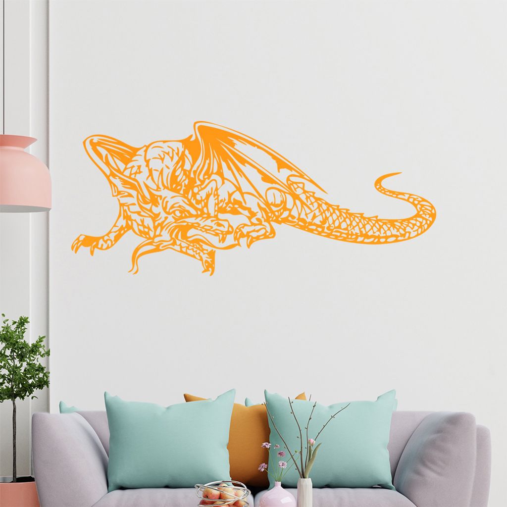 KIWISTAR Drache Wesen Flugdrache Mittelalter Wandtattoo in 6 Größen - Wandaufkleber Wall Sticker - Dekoration, Küche, Wohnzimmer, Schlafzimmer, ...