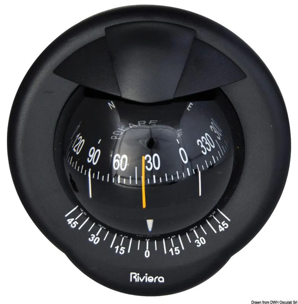 Boussole magnétique Riviera Polare BP2 noire haute visibilité Osculati