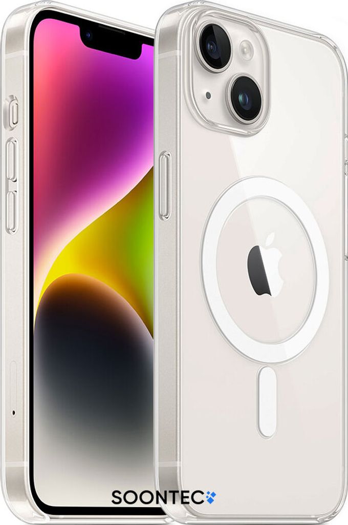 Backcover, SOONTEC Hülle für iPhone 14 mit MagSafe Funktion, Clear Case, Eleganter Schutz für Smartphon aus transparentem Premium Acryl