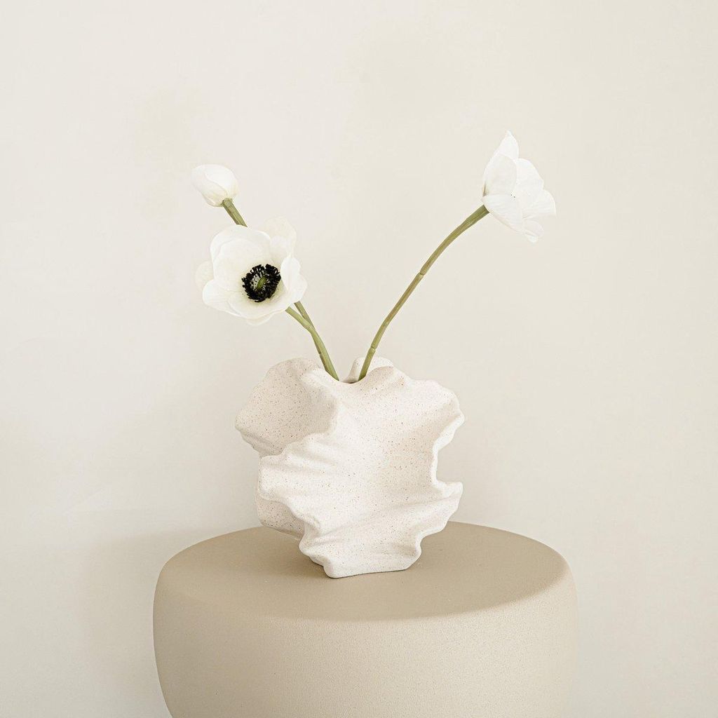 Indore Home – Korallenvase S – Keramikvase – Deko-Accessoires – Weiß