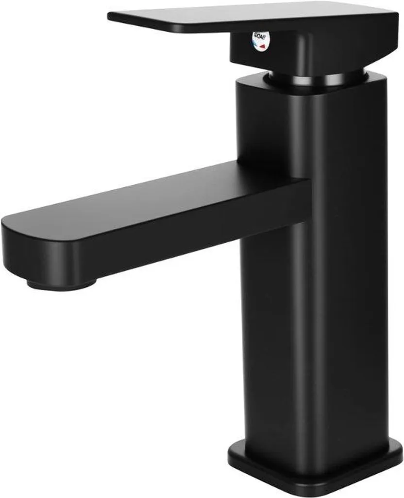 Mitigeur de salle de bain noir mat pour lavabo moderne en acier et laiton