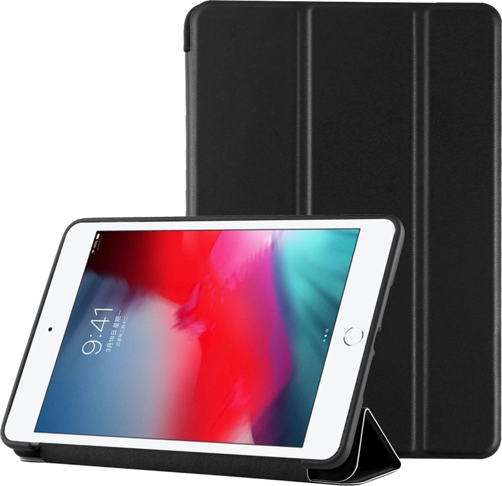 subtel Flip Cover Tablethülle für Apple iPad mini 5 (2019) A2124,A2126,A2133 Tablet Schutzhülle mit Ständer, Kunstleder schwarz Bookstyle Case ...