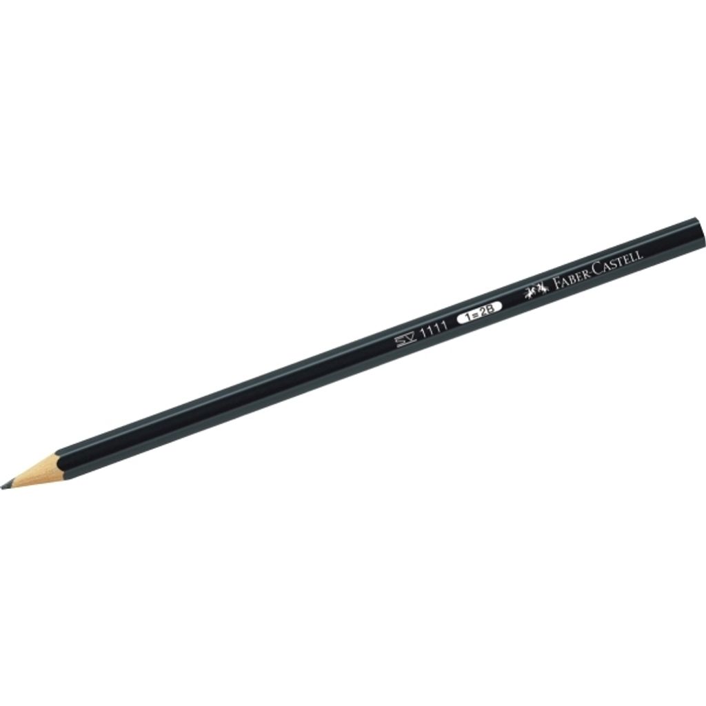 A single pencil lying on a white background.