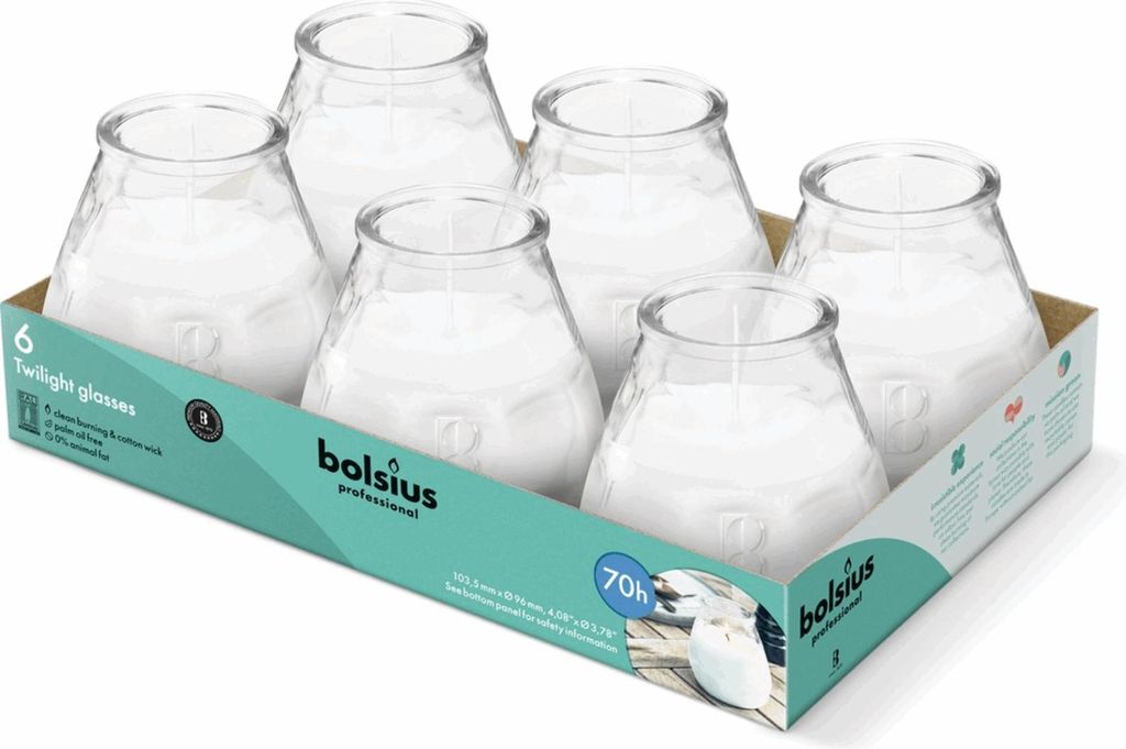 Bolsius Gastronomie Twilight 104/99 Transparent (6 Stück) Produktbild 