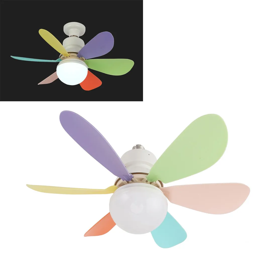 Ventilateur de plafond avec éclairage E27 et télécommande ABS Blanc 30cm
