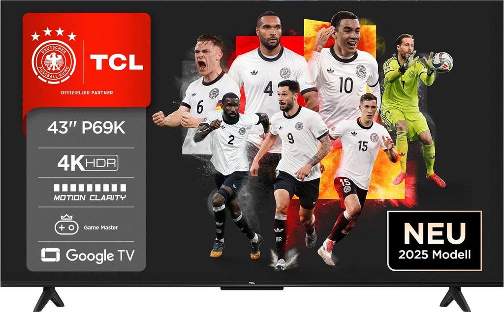 TCL 43P69K TV 43" 4K Ultra HD Smart Wi-Fi Black - Produktbild 