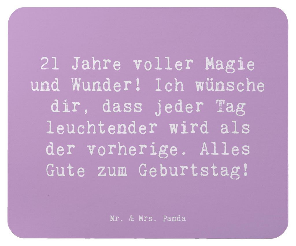 Mr. & Mrs. Panda Mauspad Spruch 21. Geburtstag - Lavendeltraum - Geschenk, laptop, Mouse Pad, Jung, pc, Freude, Nachhaltig, Alter, Happy Birthday, ...