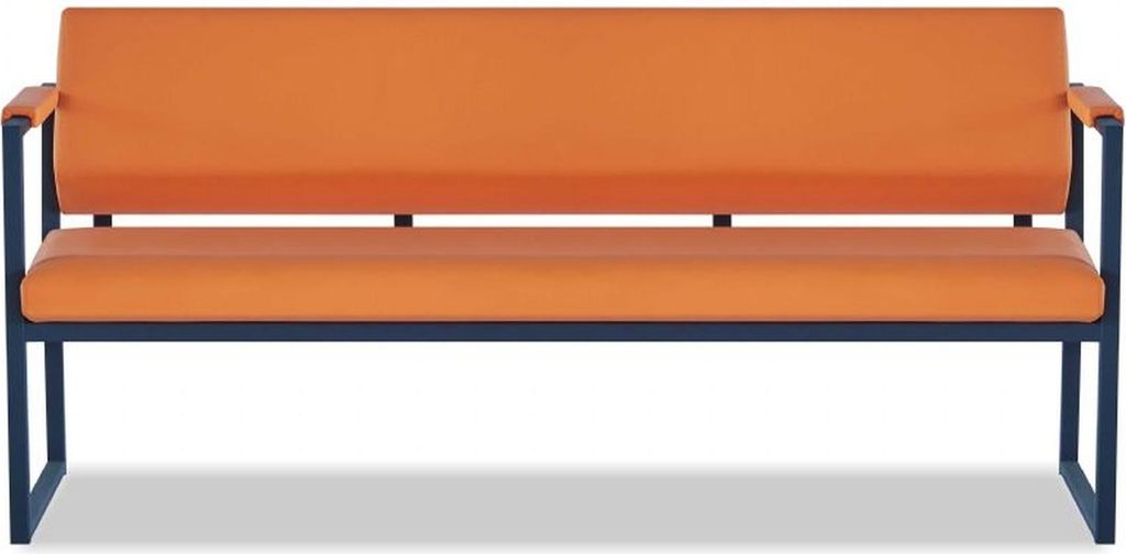 Oranges Arbeitszimmer Sofa Designer 3-Sitzer Büro Sitzmöbel Ledersofa