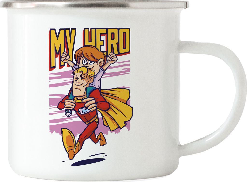 My Hero Emaille Tasse Vatertag Geschenkidee Bester Papa Produktbild 