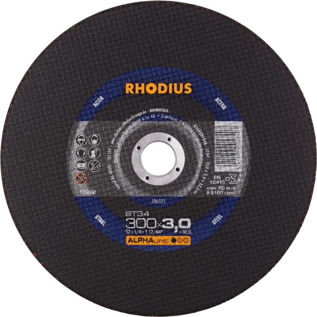 RHODIUS Stacjonarne tarcze tnące stalowe ST34 300 x 3.0 x Zdjęcie produktu 