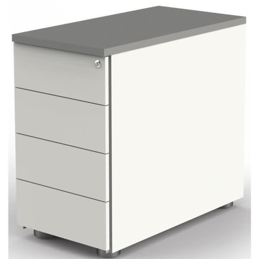 Kerkmann Move Standcontainer weiß, grafit 4 Auszüge 42,0 x 80,0 x 72,0 - 76,0 cm