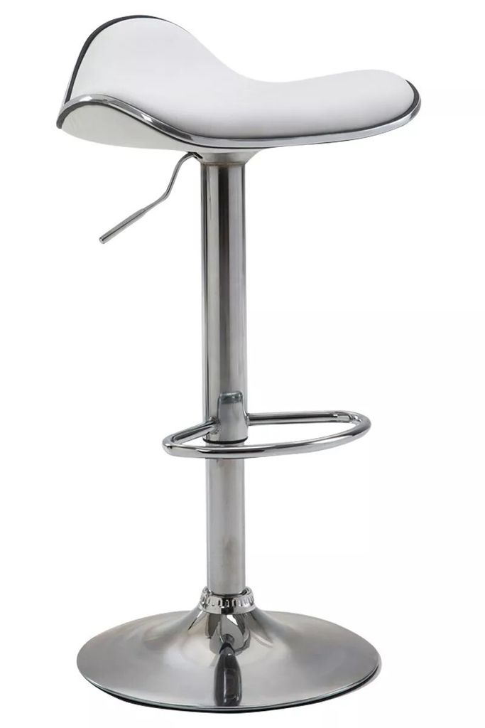 In And OutdoorMatch Designer Barhocker Herman - 1er Set - Ergonomisch - Barhocker Küche oder Kantine - Ohne Rückenlehne - Weiß - 60-80cm