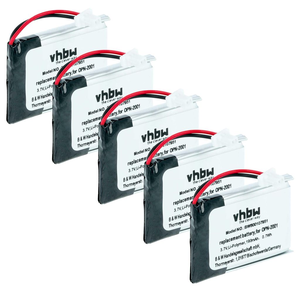 vhbw 5x Akku Ersatz für Opticon OPN-2001 für Barcodescanner Produktbild 