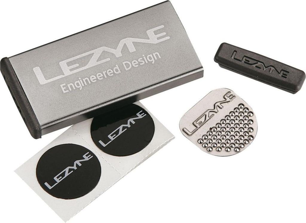 Lezyne, Kit di riparazione di alta gamma, Metal Kit Silver, Immagine del prodotto 