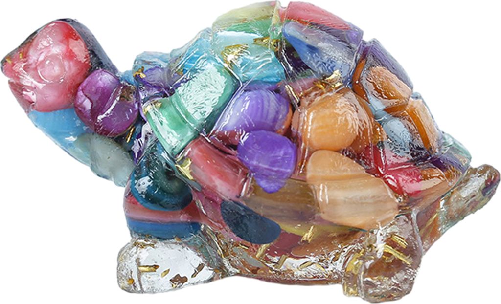 Schildkrötenfigur aus Kunstkristall, künstliche Schildkröte, Miniaturstatue, Epoxidharz, Tischdekoration für Auto, Zuhause, Büro