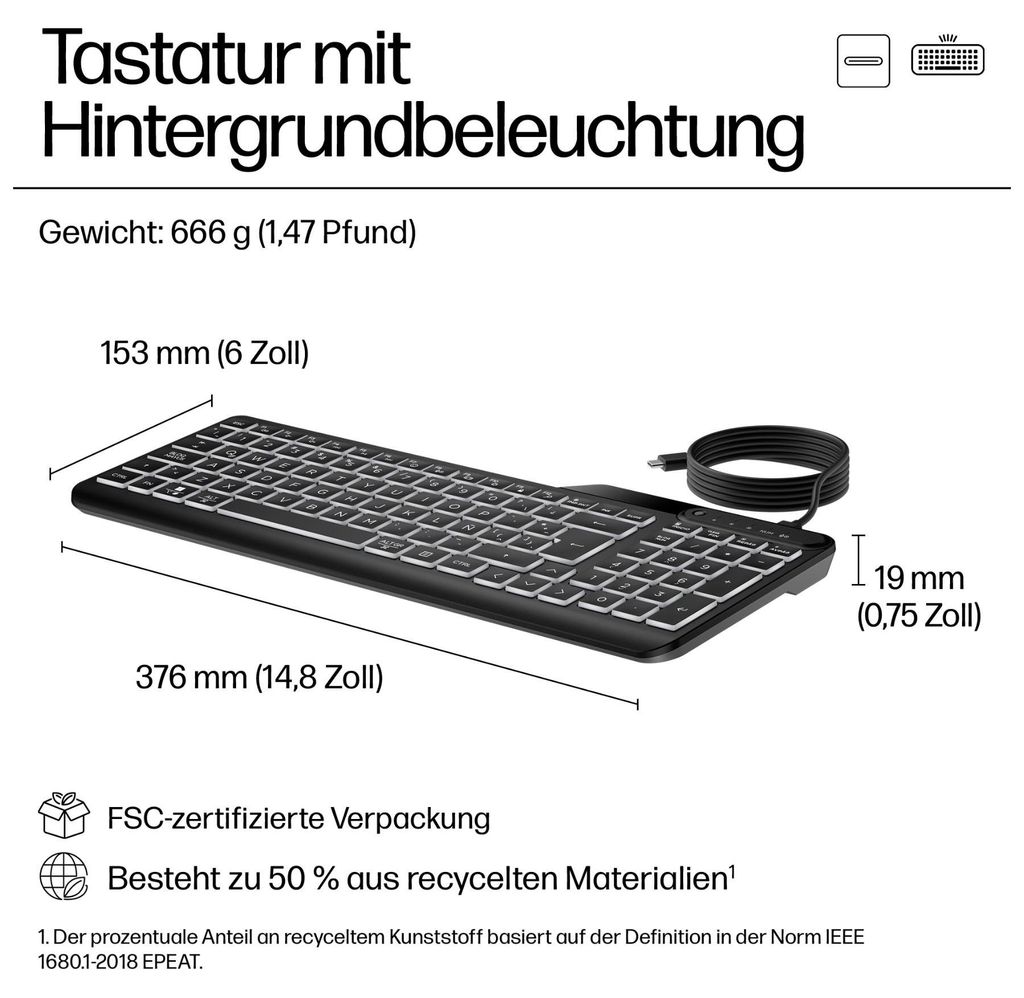 HP 405 - Tastatur - Multi-Device - 65% - compact - Produktbild 