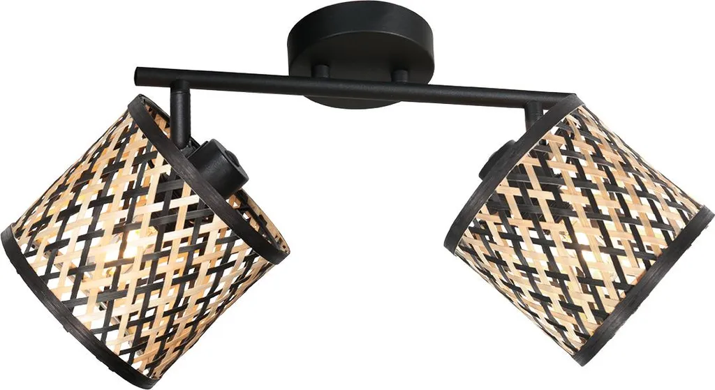 Spot de lecture pour chambre en bambou et métal noir Mexlite 4488ZW