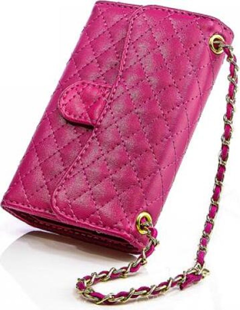 Sony Xperia Z (L36H) Booksytle Handtasche Karo Pink