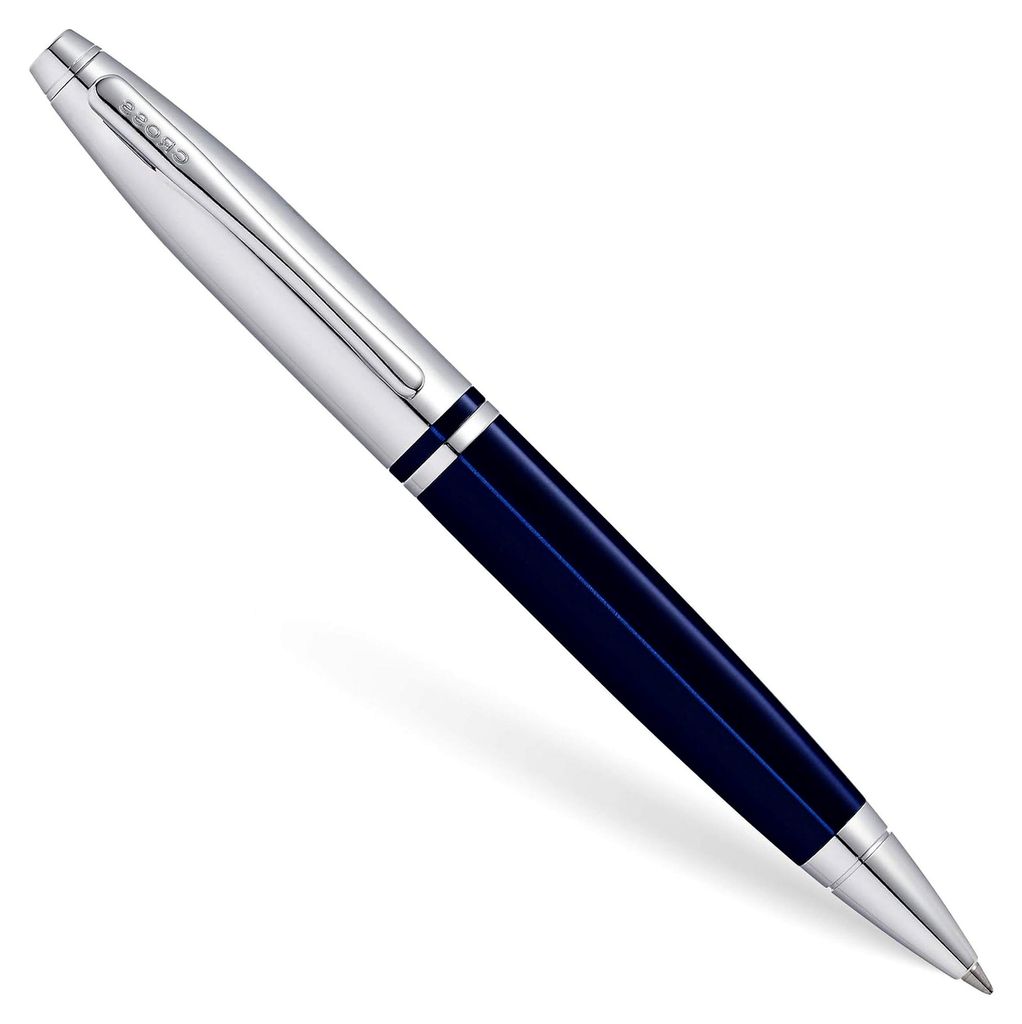 Kugelschreiber Calais (Drehmechanik, Strichstärke M, Schreibfarbe: schwarz, inkl. Geschenkbox) Blau-Lack/Chrom, 1 Stück